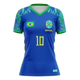 Camiseta Feminina Azul Copa Do Mundo