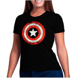 Camiseta Feminina Baby Look Capitão América