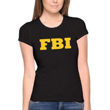 Camiseta Feminina Baby Look Fbi Federal