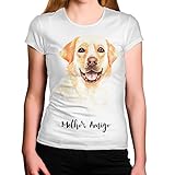 Camiseta Feminina Branca Cachorro Labrador Melhor