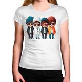 Camiseta Feminina Branca The Beatles Integrantes