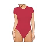 Camiseta Feminina Com Estampa De Baixo Body De Meia Manga Cor Sólida Gules XXG