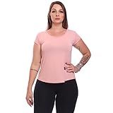 Camiseta Feminina Dry Fit Manga Curta Baby Look Tshirt Básica Lisa Academia Treino Esporte Rosa Bebê P