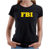 Camiseta Feminina Fbi Federal Police Swat