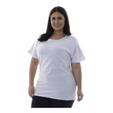 Camiseta Feminina Plus Size 100% Algodão Caimento Perfeito 