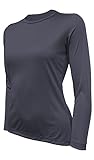 Camiseta Feminina Skube Com Proteção UV 50 Dry Fit Segunda Pele Térmica Tecido Termodry Manga Longa Cinza Chumbo PP