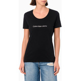 Camiseta Feminina Slim Logo Centralizado Calvin Klein Jeans