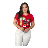 Camiseta Feminina Tema De Filmes Seriados Desenhos Animados