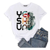 Camiseta Feminina Unissex Leão Yeshua Cruz Blusa Evangélica