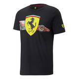 Camiseta Ferrari Puma Race Her Shield Preta Original