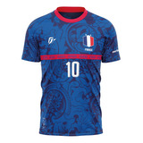 Camiseta Filtro Uv França Copa Torcedor Retrô Les Bleus
