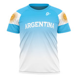 Camiseta Filtro Uv Infantil Argentina Bandeira