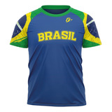 Camiseta Filtro Uv Infantil Brasil Bandeira