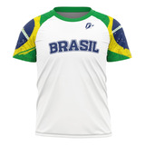 Camiseta Filtro Uv Infantil Brasil Bandeira