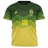 Camiseta Filtro UV Infantil Brasil Canarinho Verde Torcedor Retrô