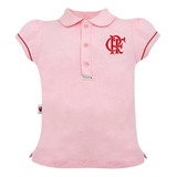 Camiseta Flamengo Rosa Infantil Polo Pequeno