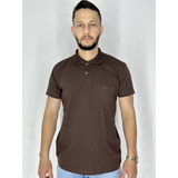 Camiseta Gola Polo Com Bolso 100 Algodão Básica