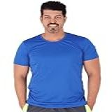 Camiseta Gola Redonda Dry Fit Moda Masculina Linha Esportiva Básica Academia Corrida Do P Ao GG Tamanho G Cor Azul Royal
