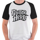Camiseta Guitar Hero Jogo Rock Game Logo Camisa Blusa Raglan