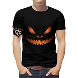 Camiseta Halloween Masculina Abobora Terror Blusa