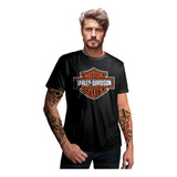 Camiseta Harley Davidson Emblema Logo Moto Rock Unissex