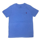 Camiseta Infantil Azul Com Logo Vermelho
