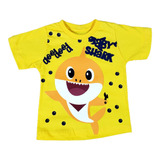 Camiseta Infantil Baby Shark Amarela