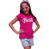 Camiseta Infantil Barbie Girl Pink E
