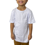 Camiseta Infantil Básica Lisa 100 Algodão Menino Branca