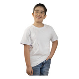 Camiseta Infantil Branca 100 algodao Fio 30 1 Gola Careca