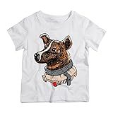 Camiseta Infantil Branca Astronauta Cachorro Propaganda