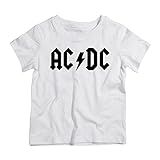 Camiseta Infantil Branca Banda De Rock AC DC 4 