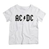 Camiseta Infantil Branca Banda De Rock AC DC 6 