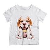 Camiseta Infantil Branca Cachorro Filhote Cachorrinho Pet 10 