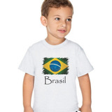 Camiseta Infantil Brasil Bandeira País