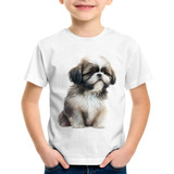 Camiseta Infantil Cachorro Shih Tzu Filhote