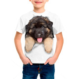 Camiseta Infantil Cão Filhote Pastor Alemão