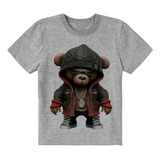 Camiseta Infantil Cinza Cza Urso Teddy