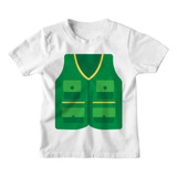 Camiseta Infantil Colete Salva Vidas Pesca Pescador Menina