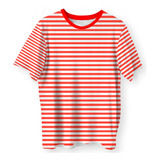 Camiseta Infantil Estampa Listrada Vermelho