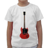 Camiseta Infantil Guitarra Gibson Sg Banda