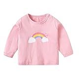 Camiseta Infantil Infantil Infantil Bebê Meninos Meninas Manga Longa Algodão Camiseta Blusa Tops Menino Rosa 12 18 Meses 