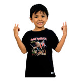 Camiseta Infantil Iron Maiden The Trooper Consulado Do Rock