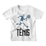 Camiseta Infantil Jogo Tênis Quadra Esporte