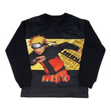 Camiseta Infantil Manga Longa Naruto Preto