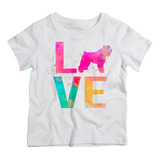 Camiseta Infantil Menina Bouvier Cachorro Love