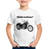 Camiseta Infantil Moto Honda Shadow 600 Preta