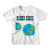 Camiseta Infantil Planeta Terra Mundo Telescopio