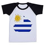 Camiseta Infantil Raglan Branca URUGUAI