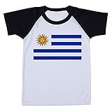 Camiseta Infantil Raglan Branca Uruguai